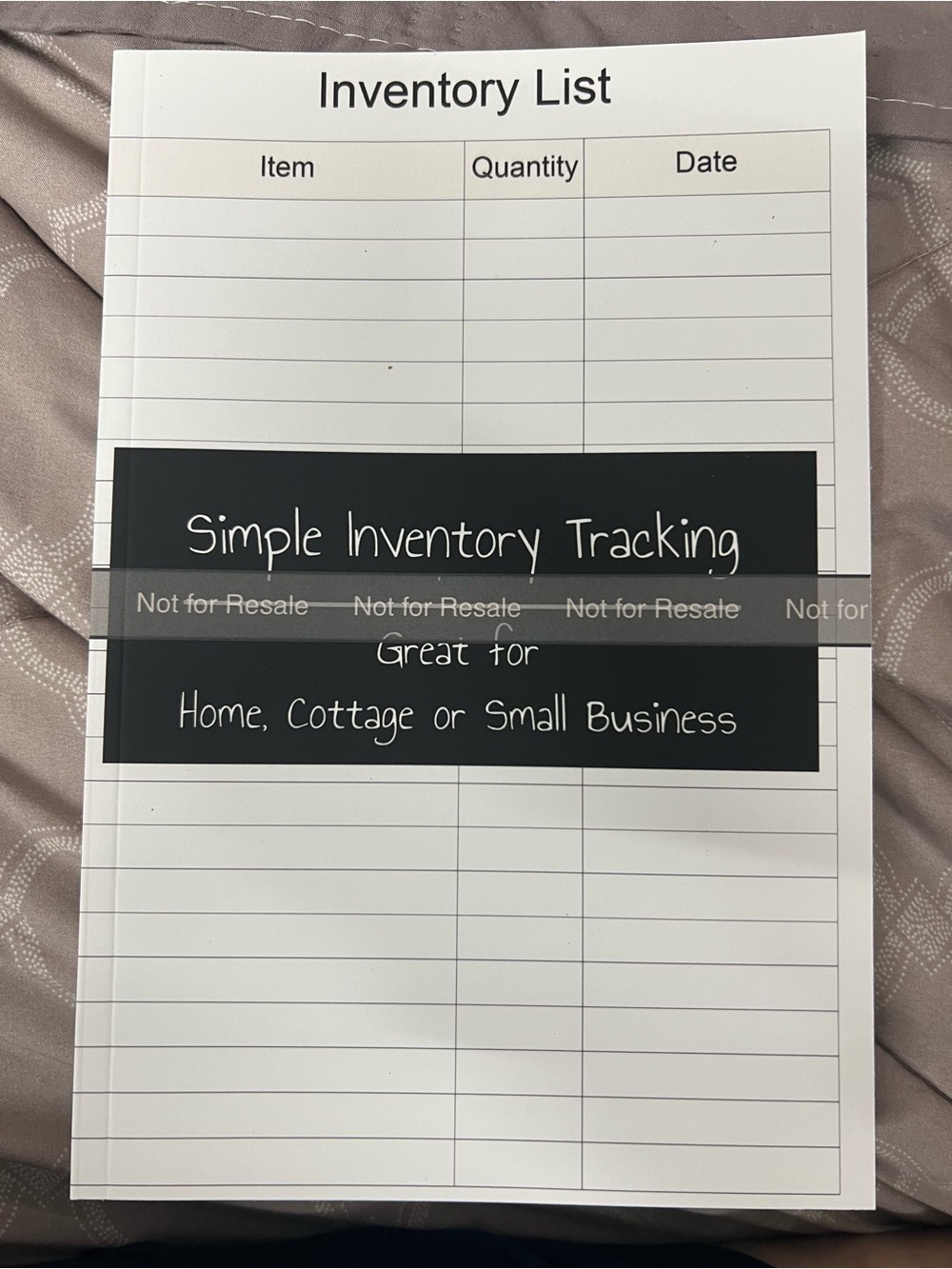 Simple Inventory Tracking Notebook - Black & White